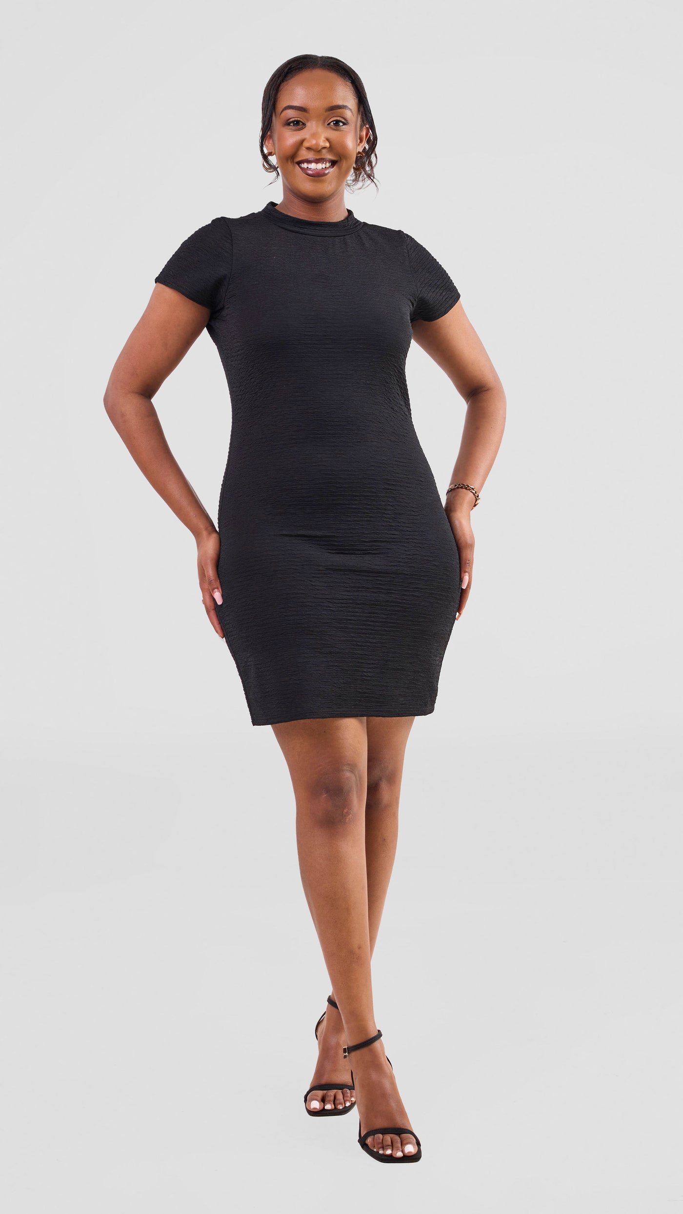 Vivo Alma Short Sleeve Mini Bodycon - Black
