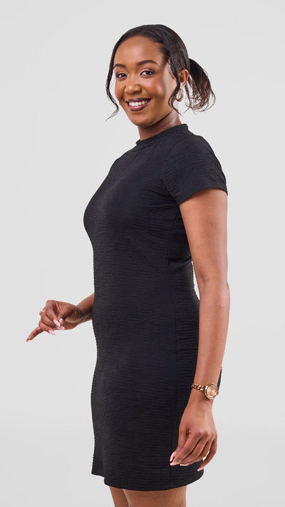 Vivo Alma Short Sleeve Mini Bodycon - Black
