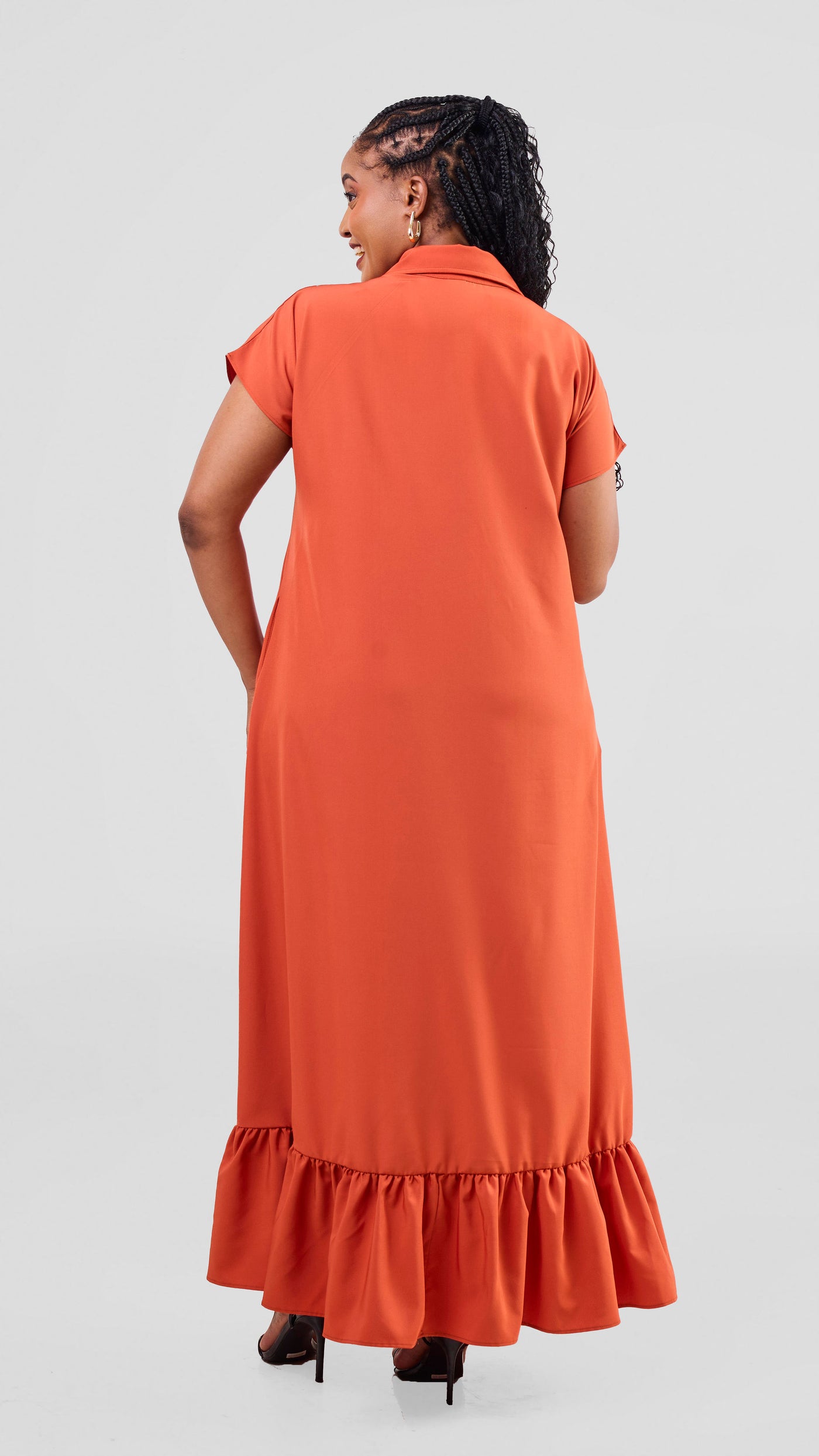 Vivo Maisha Drop Shoulder Maxi Dress - Rust