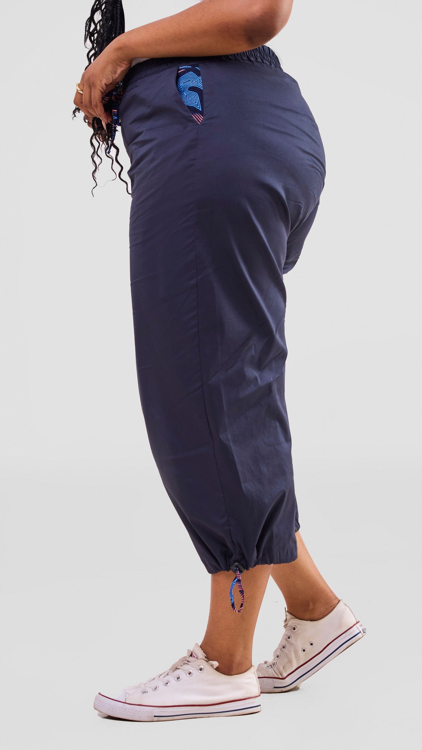 Safari Njano Joggers - Navy Blue / Tana Print