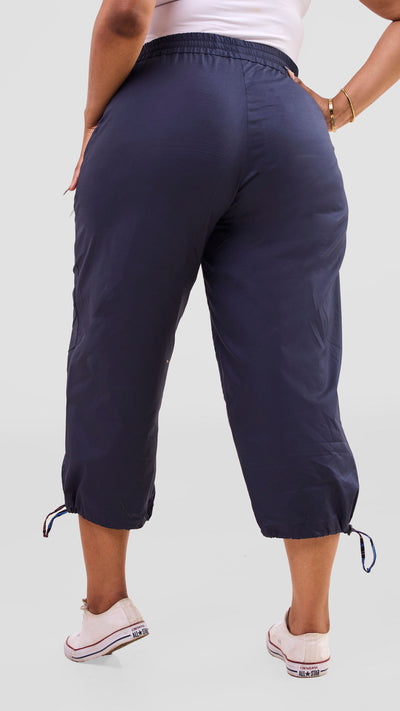 Safari Njano Joggers - Navy Blue / Tana Print
