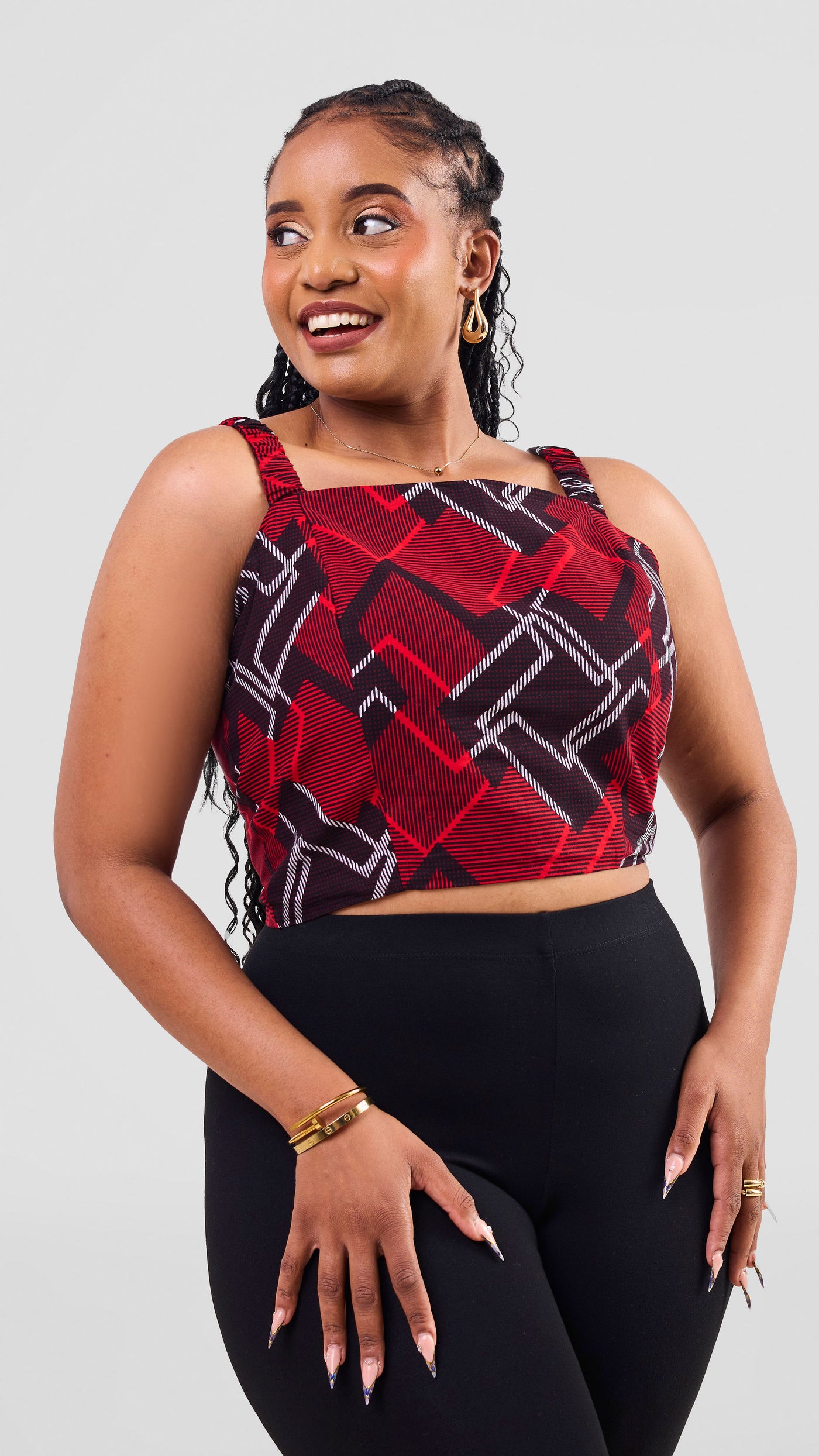 Vivo Kitenge Strappy Tie Back Top  - Obu