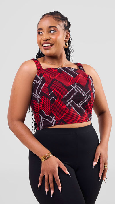 Vivo Kitenge Strappy Tie Back Top  - Obu