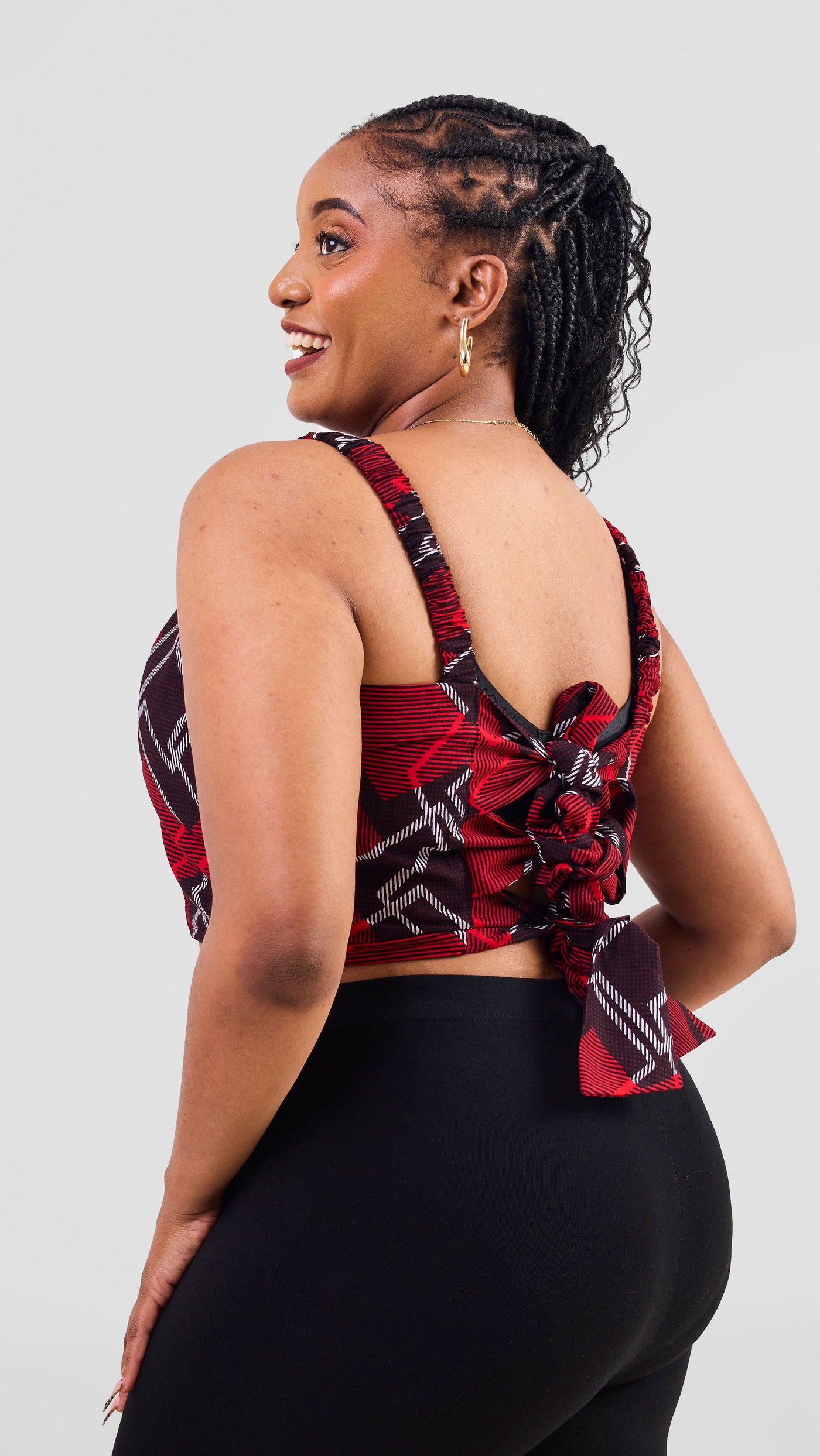 Vivo Kitenge Strappy Tie Back Top  - Obu