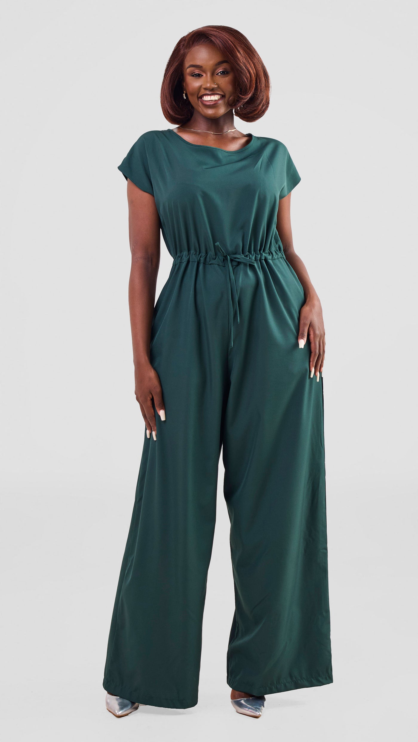 Vivo Sakari Drop Shoulder Jumpsuit - Dark Green