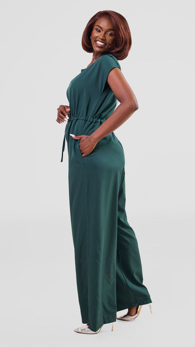 Vivo Sakari Drop Shoulder Jumpsuit - Dark Green