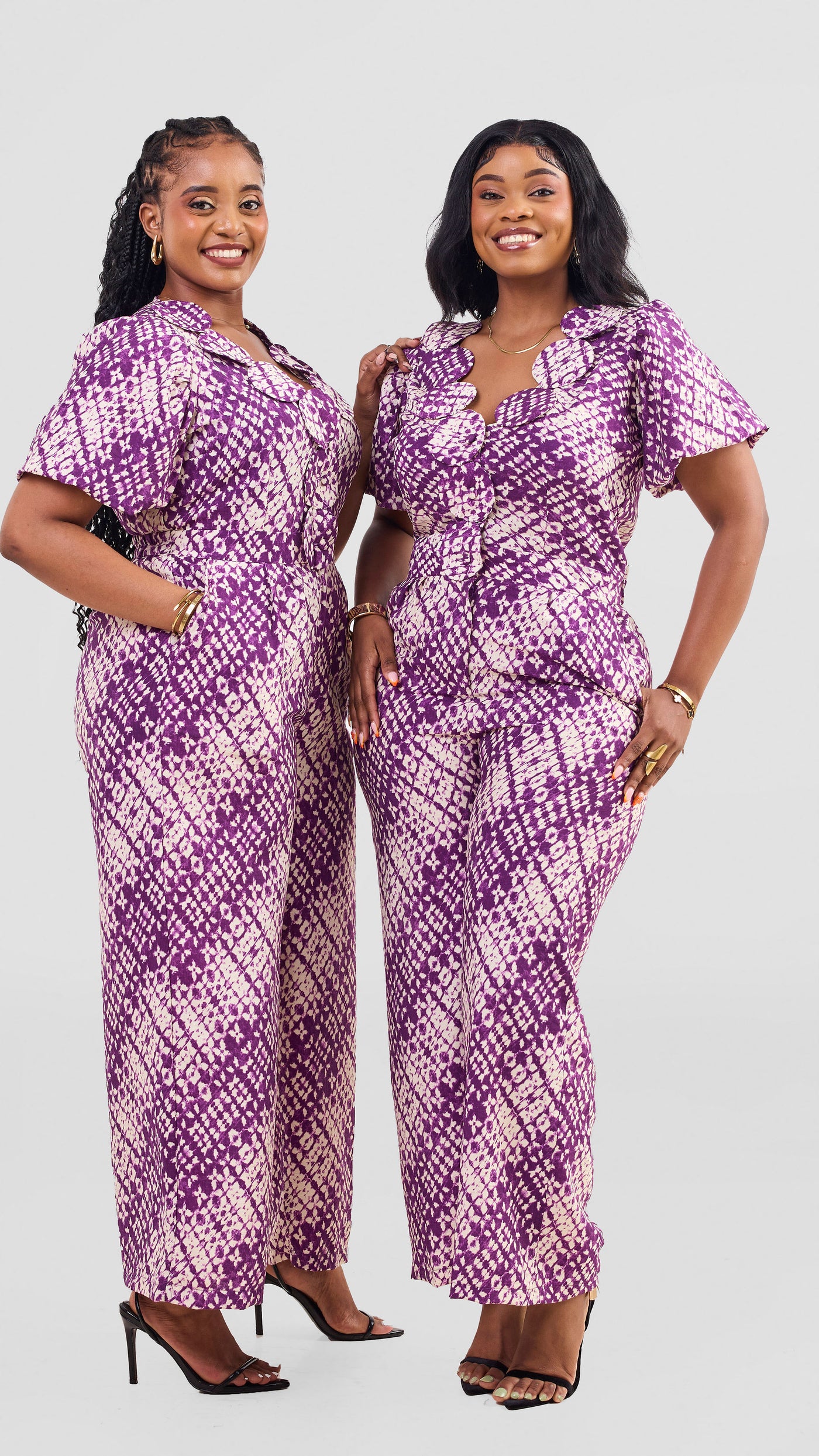 Inroses Charoite Jumpsuit - Purple / White