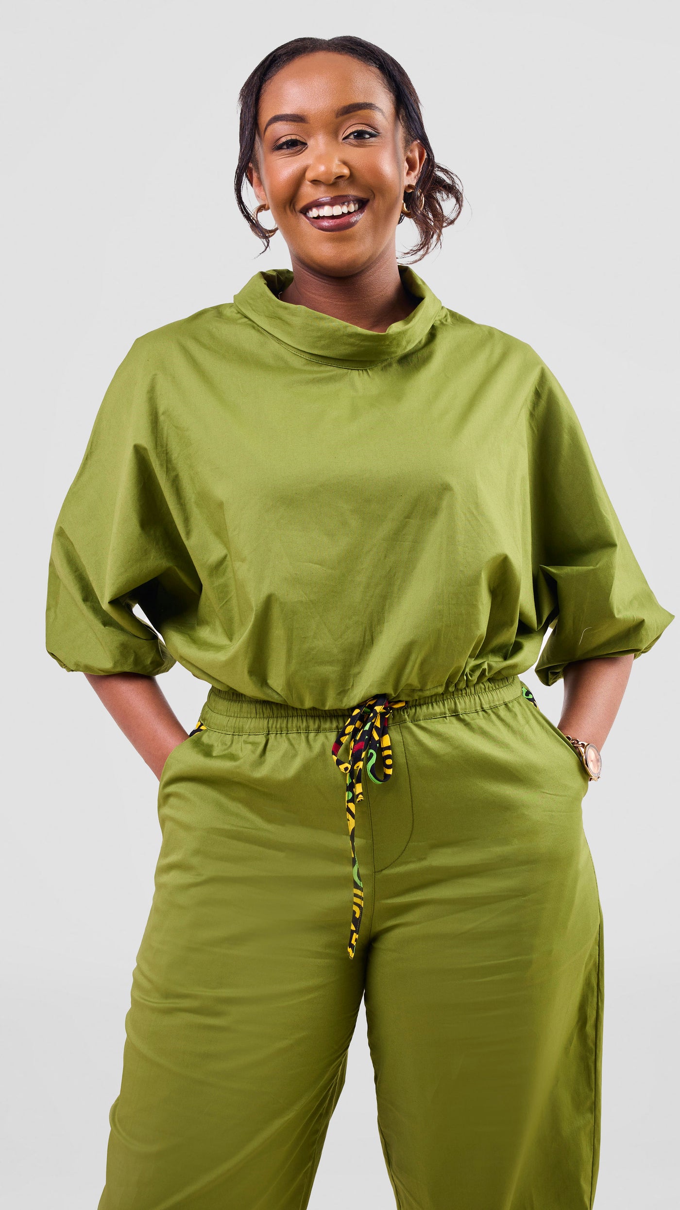 Safari Njano Cowl Top - Green