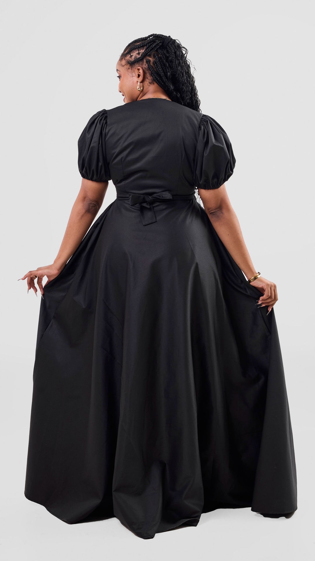 Zambarau Apparel Front-Twist Dress - Black