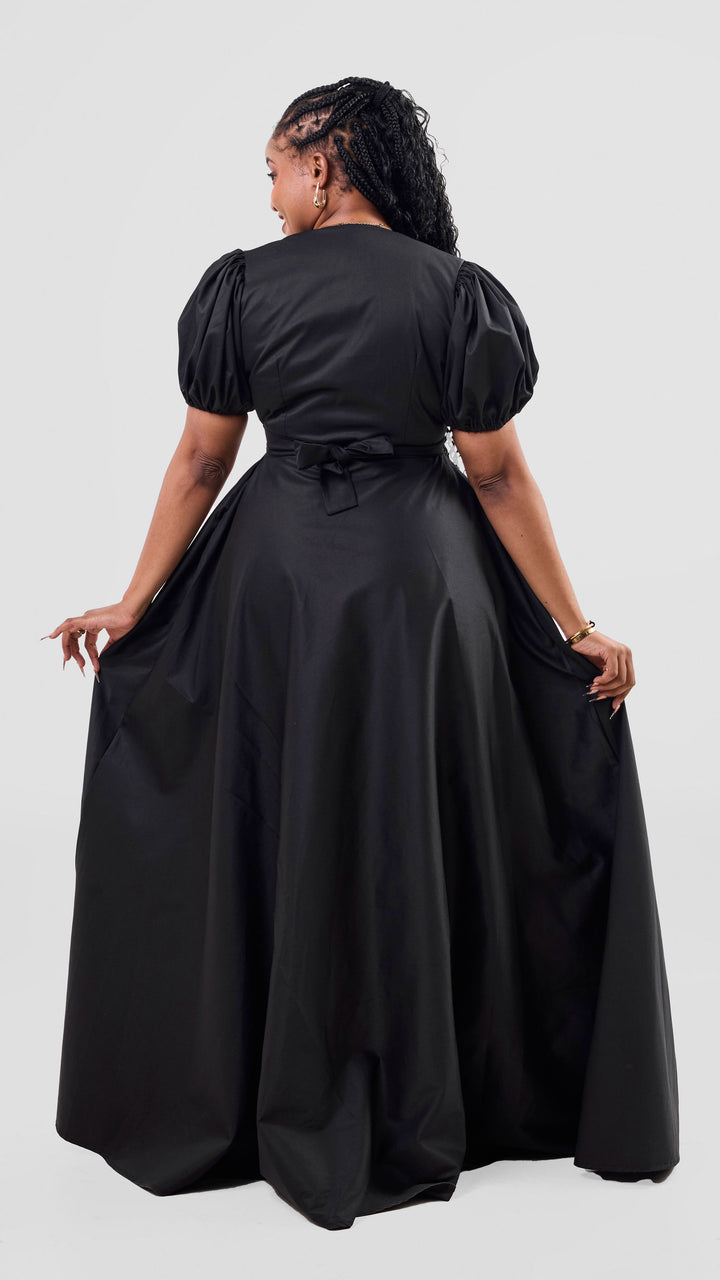 Zambarau Apparel Front-Twist Dress - Black