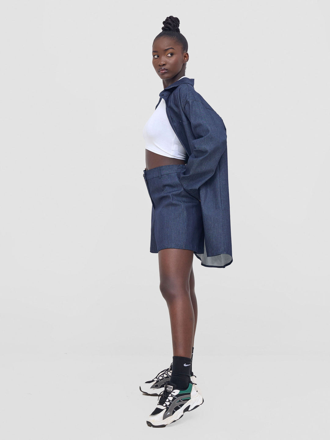 Zoya Nia Oversized Denim Shirt - Black