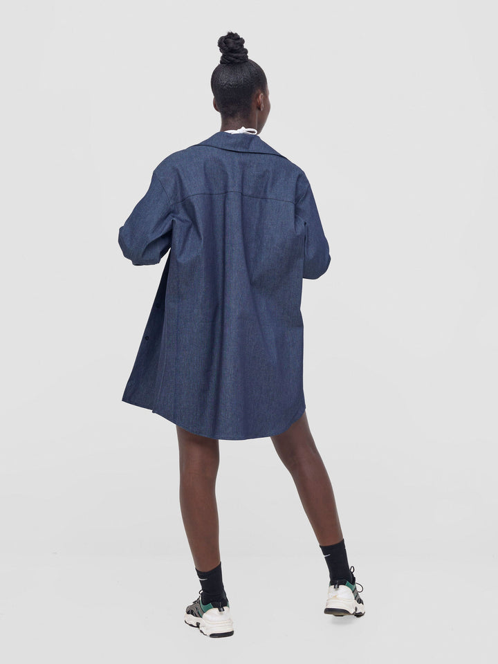 Zoya Nia Oversized Denim Shirt - Black