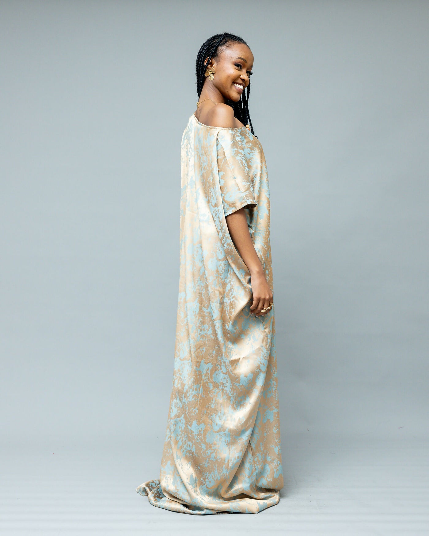 Afriwia Echo Kaftan Dress - Gold