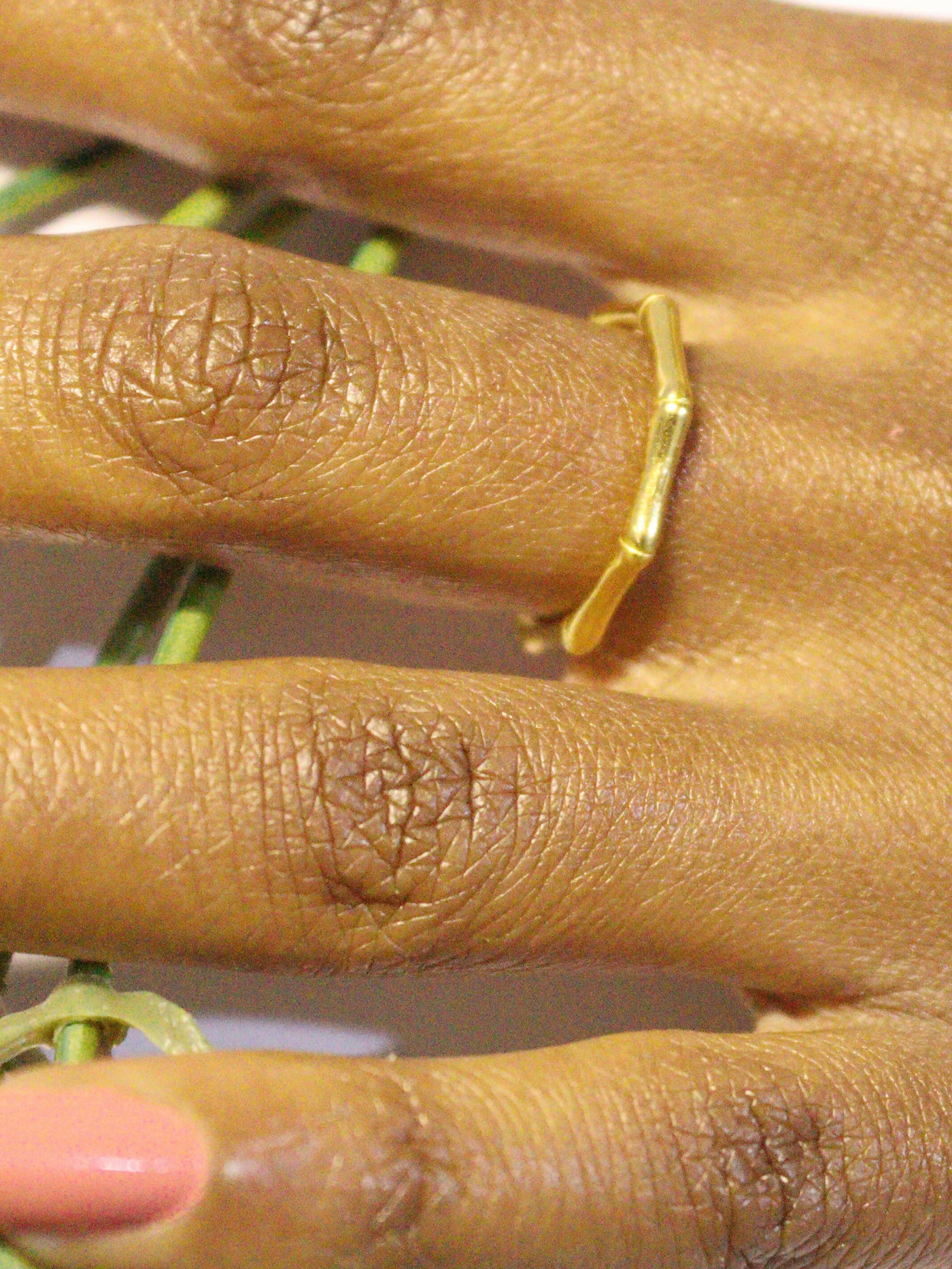 non fading18k gold plated bamboo ring to pair with dresses, work wear, pants or tops