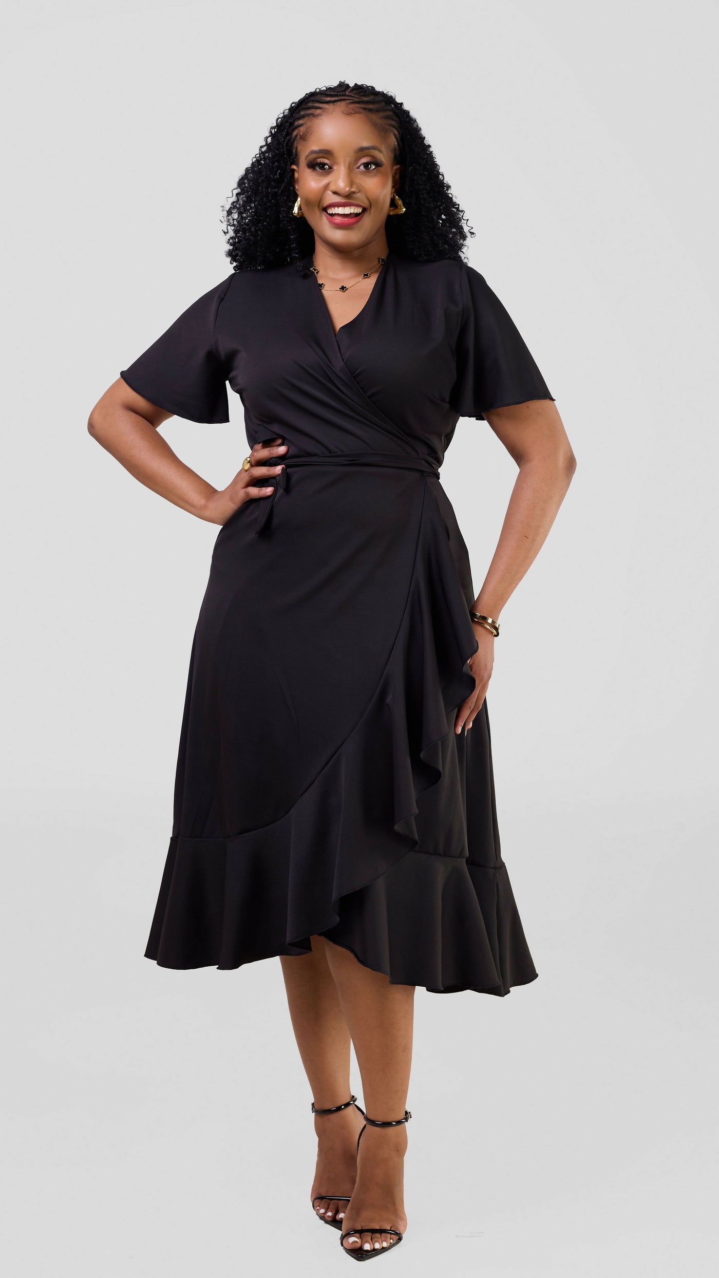 Lizola Mary Wrap Dress - Black