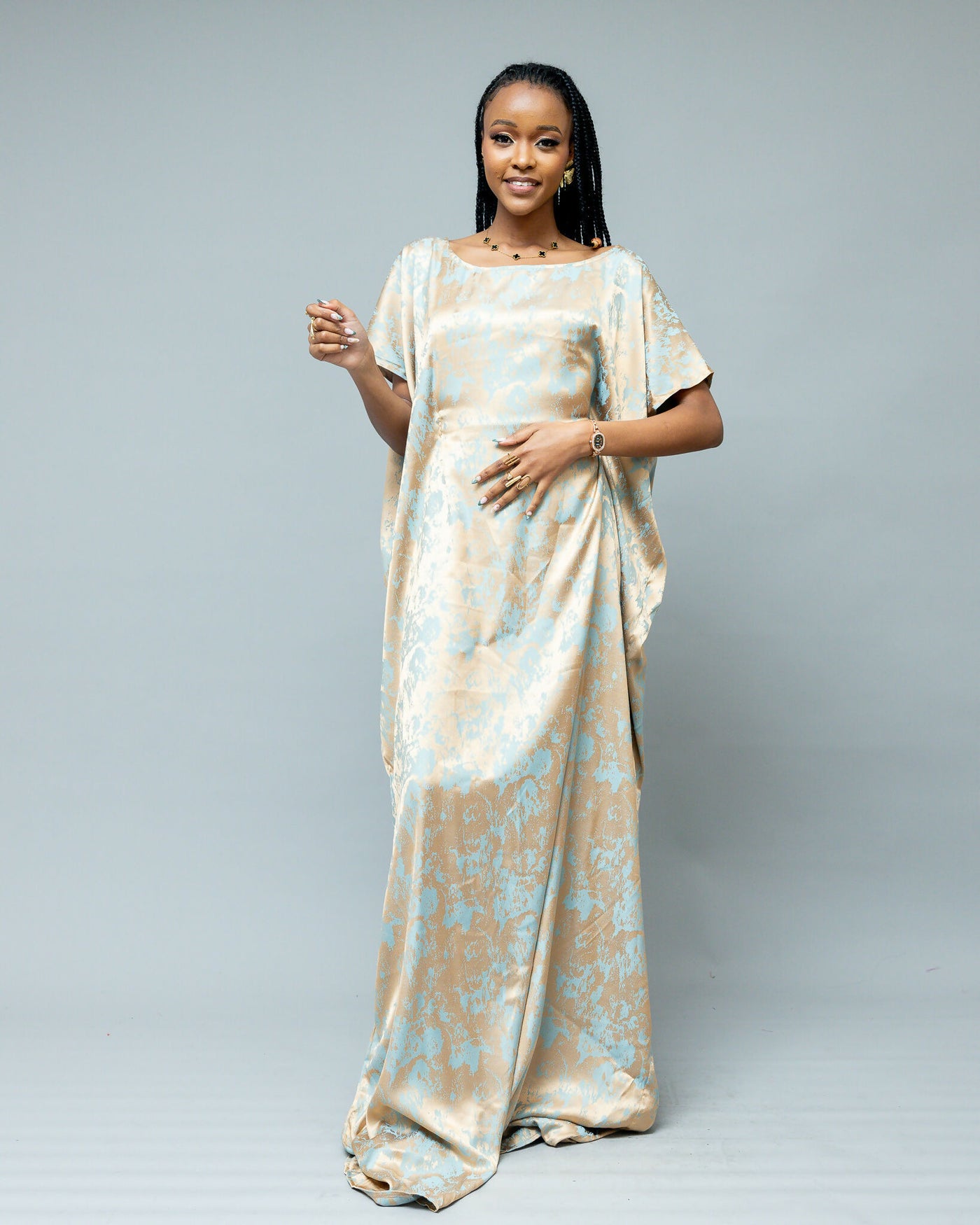 Afriwia Echo Kaftan Dress - Gold