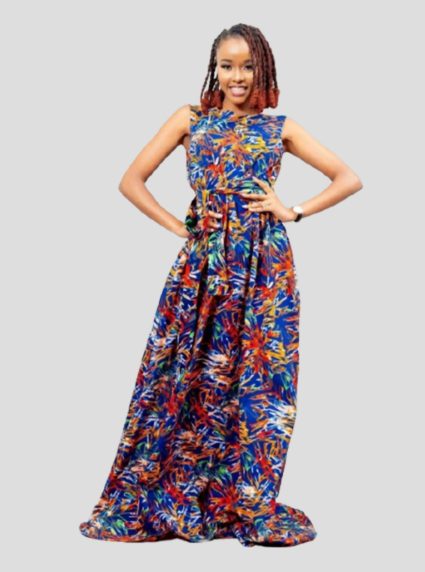 Afriwia Enterprise Khaya Ankara Dress - Floral - Shopzetu
