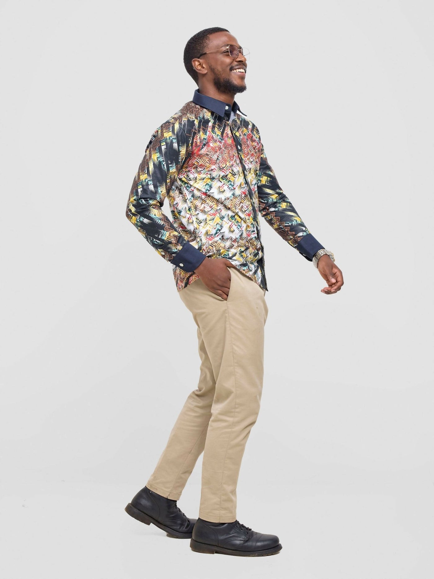 Mendilines Warm African Shirt - Black / Green - Shopzetu