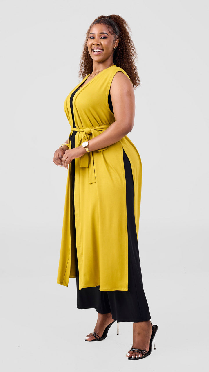 Vivo Chela  Sleeveless Waterfall in Jersey - Light Olive