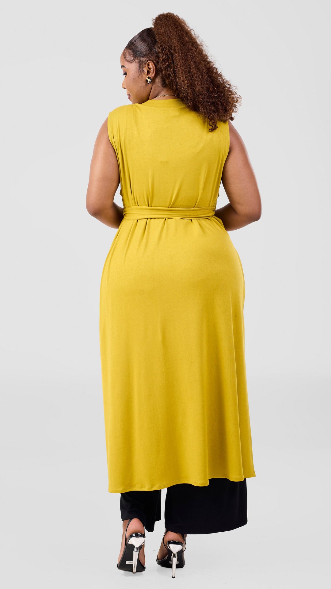 Vivo Chela  Sleeveless Waterfall in Jersey - Light Olive