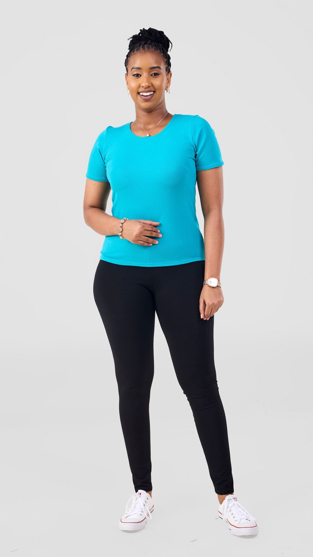 Vivo Basic Short Sleeve Top - Sea Green