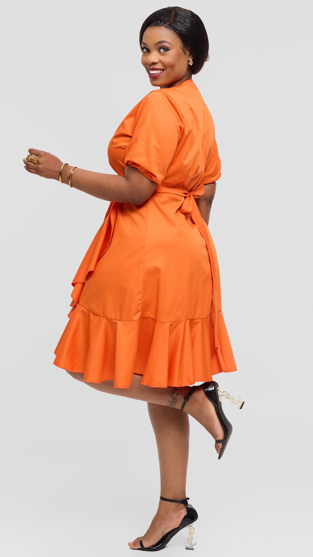 Lizola Wendy Wrap Dress - Orange