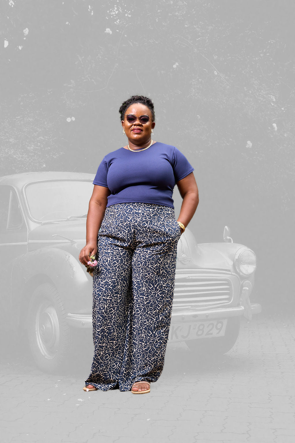 Kakiba Collections Noel  Crop Top - Navy Blue