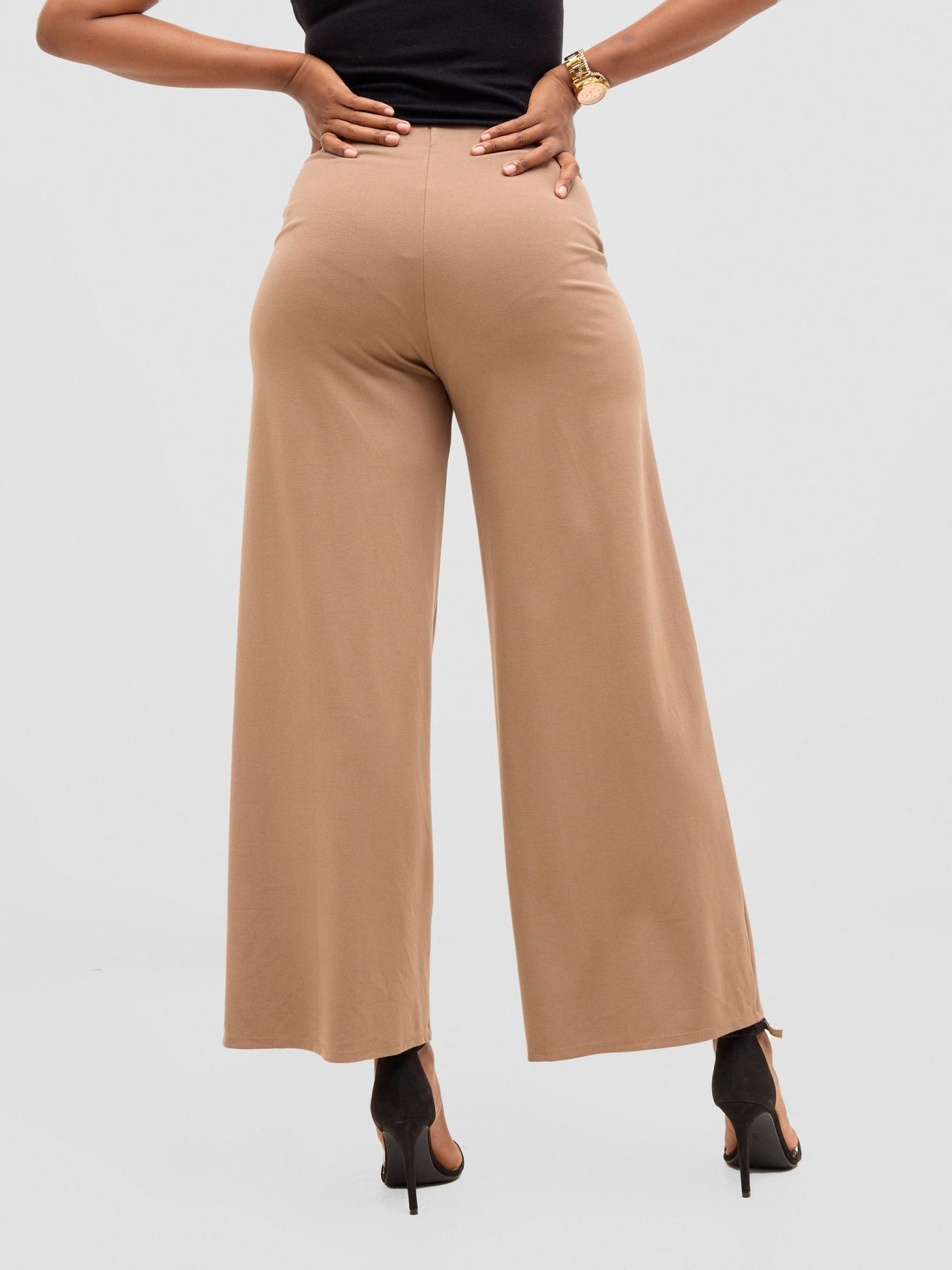 Vivo Upe Wide Leg Pants - Taupe - Shopzetu