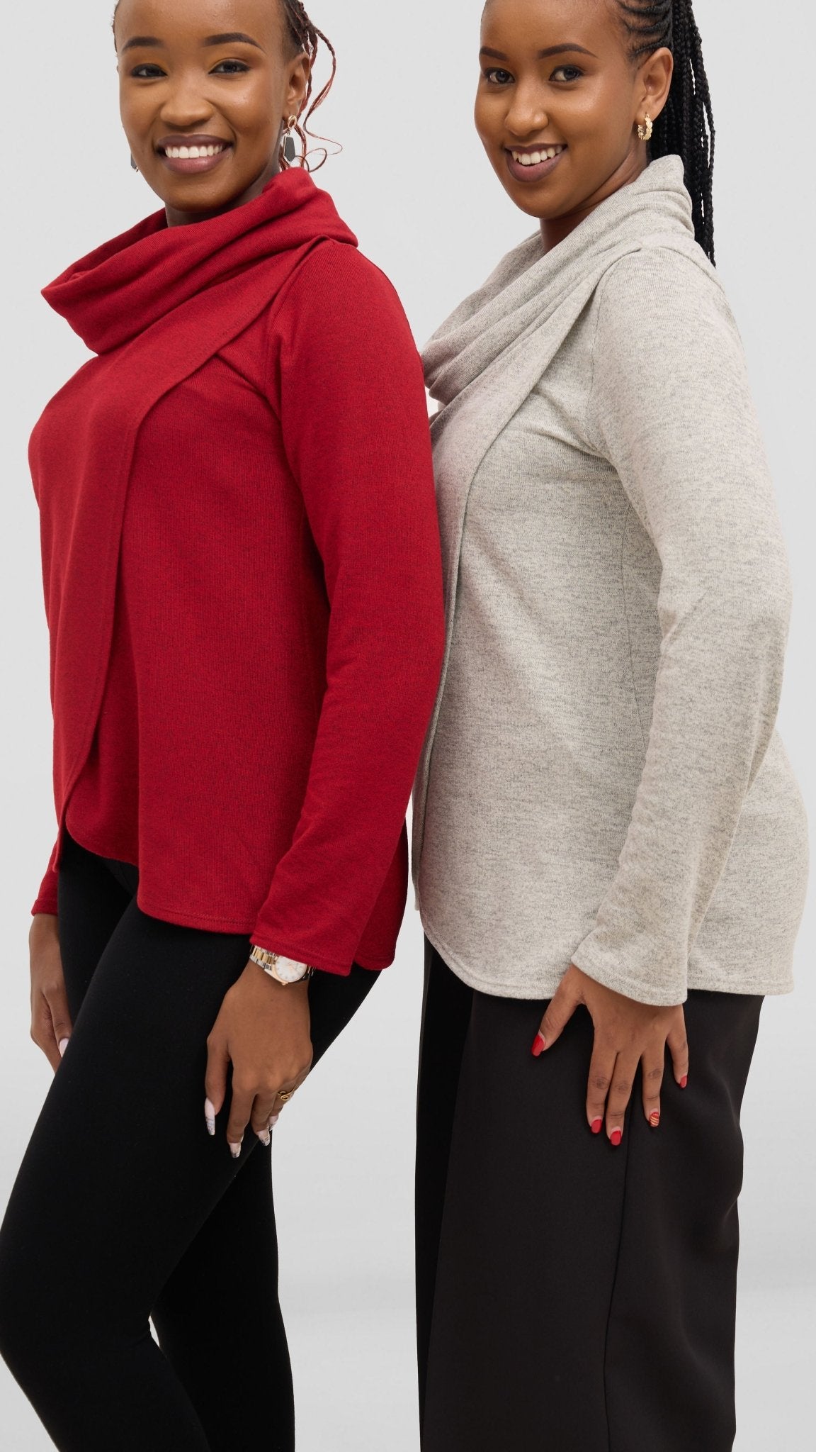 Vivo Basic Tulip Sweater - Grey - Shopzetu