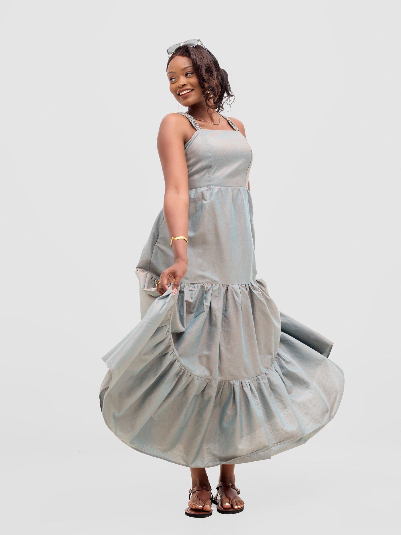 Safari by Vivo  Kikoy Tie Back Maxi Dress - Frost