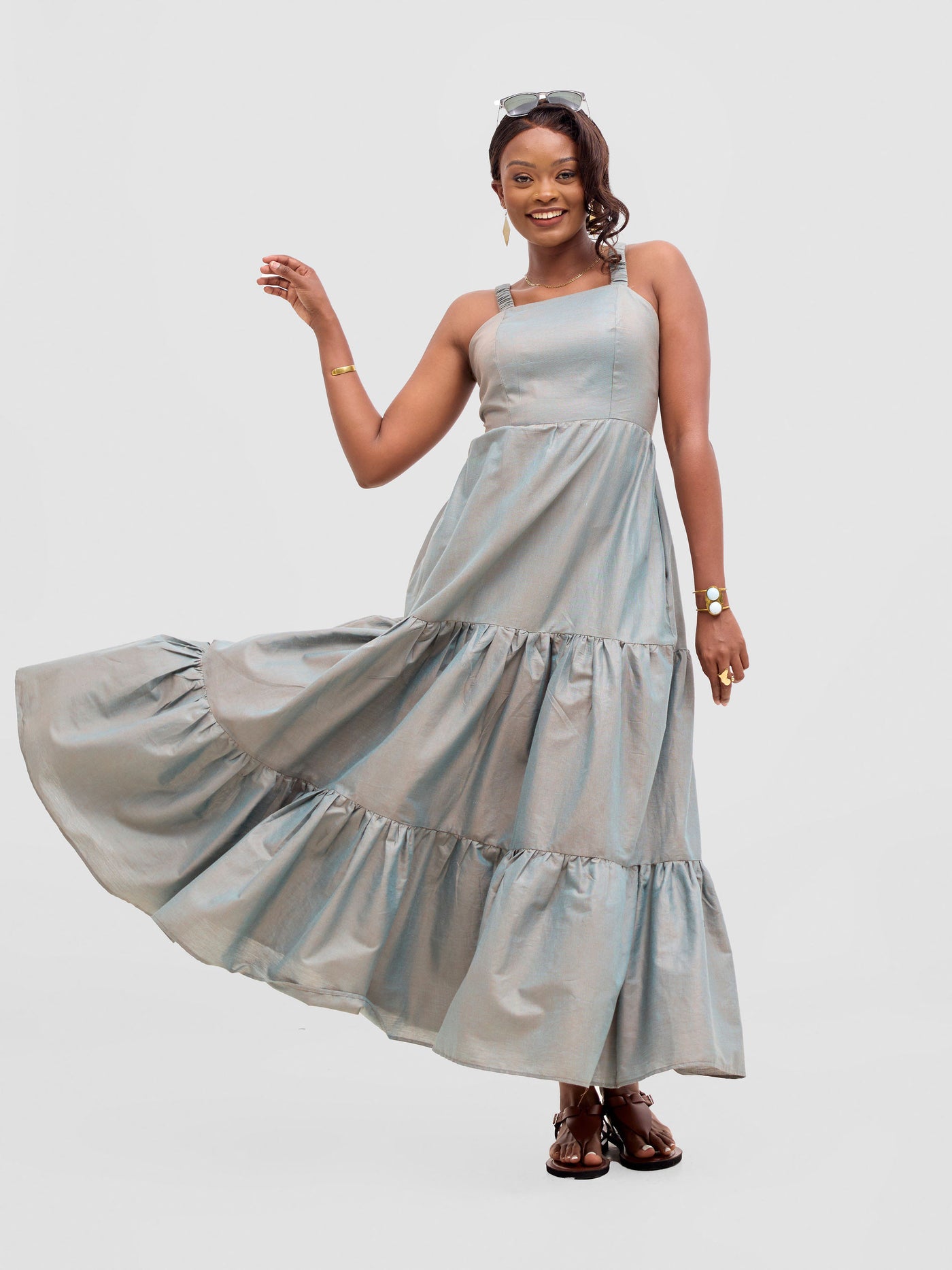 Safari by Vivo  Kikoy Tie Back Maxi Dress - Frost