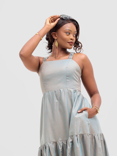 Safari by Vivo  Kikoy Tie Back Maxi Dress - Frost