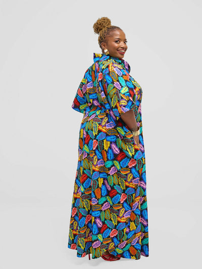 Waridi Africa Wingu Turtleneck Dress - Multicolored - Shopzetu
