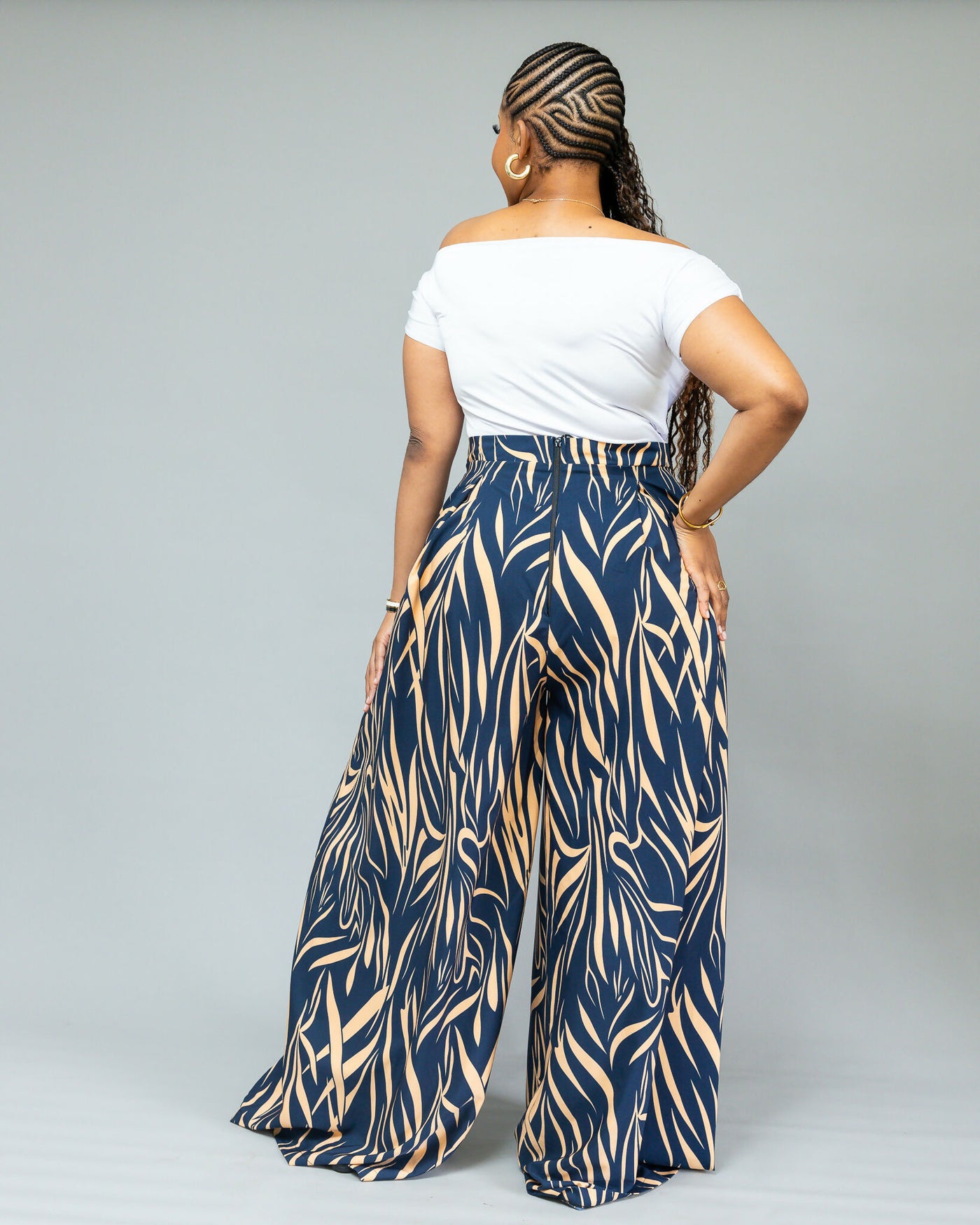 African Yuva Aurelia Pant - Blue Print