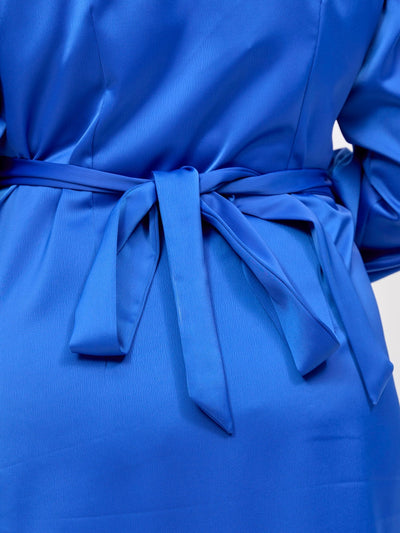 Vivo Merika Knee Length Wrap Dress - Royal Blue - Shopzetu