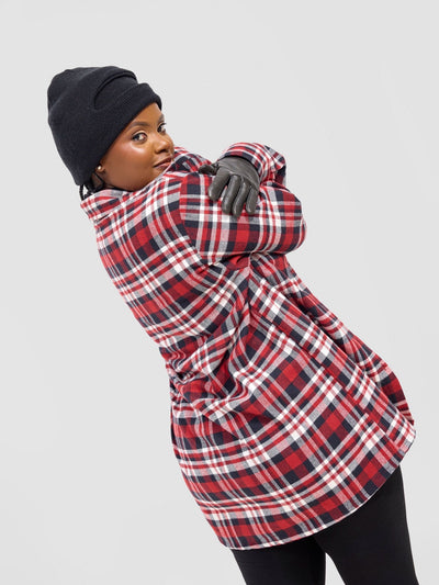 Zoya Aridi Unisex Shacket (Flannel) - Red Flannel - Shopzetu