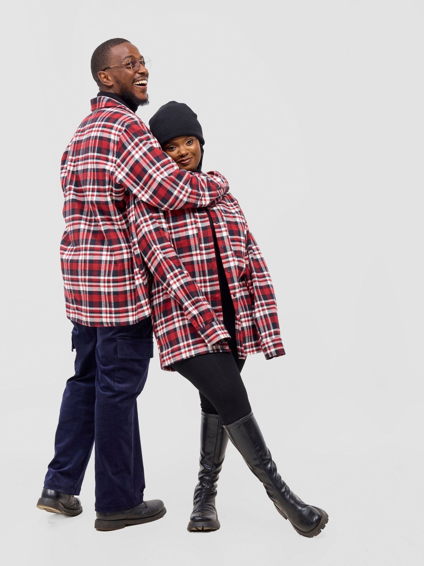 Zoya Aridi Unisex Shacket (Flannel) - Red Flannel - Shopzetu