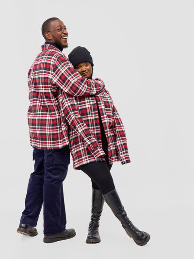 Zoya Aridi Unisex Shacket (Flannel) - Red Flannel - Shopzetu