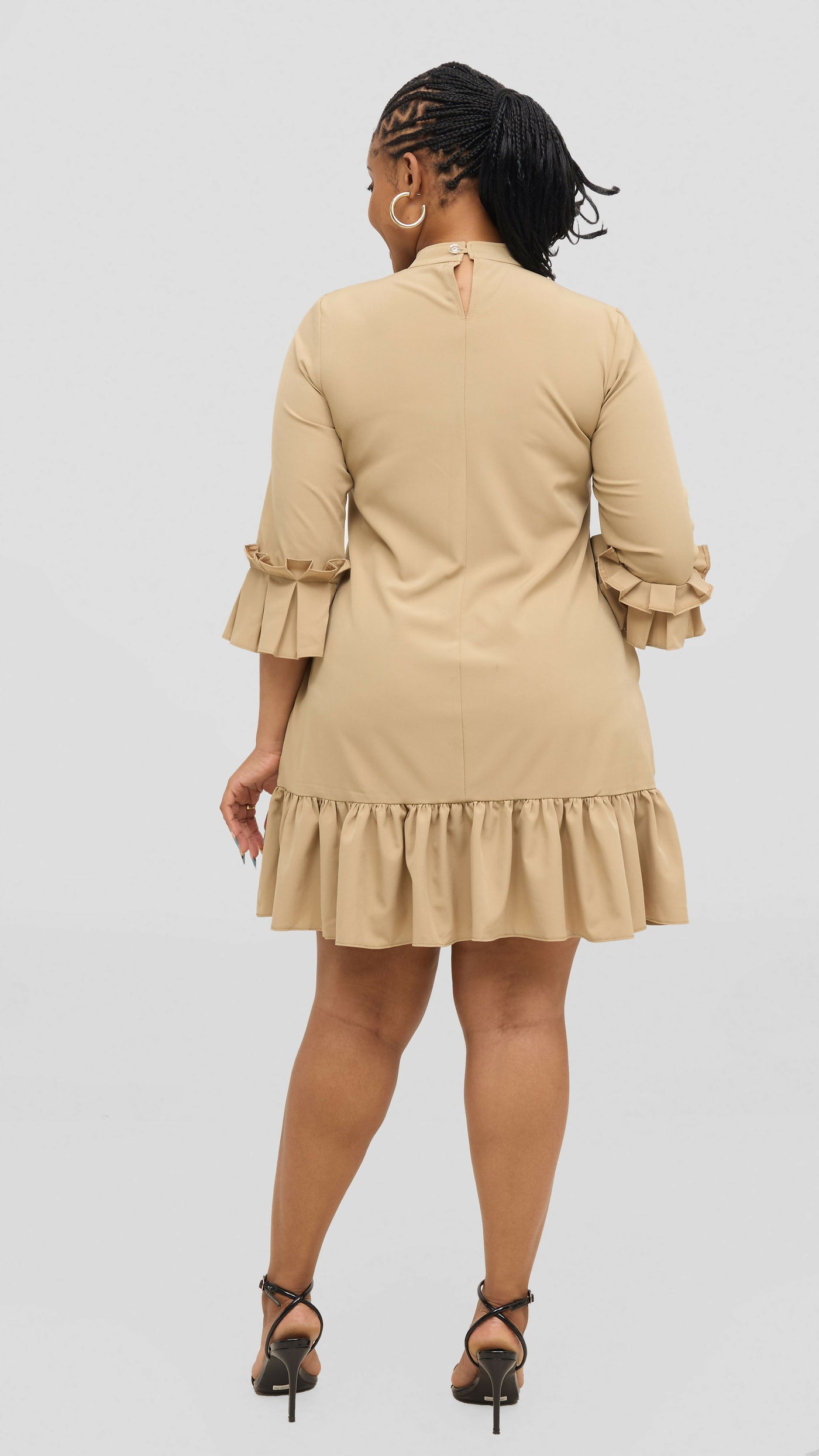 Jolly Fancy Wear Curvy Plus Size Tricia Shift Dress - Beige