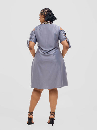 Jolly Fancy Wear Zia Shift Dress - Grey - Shopzetu