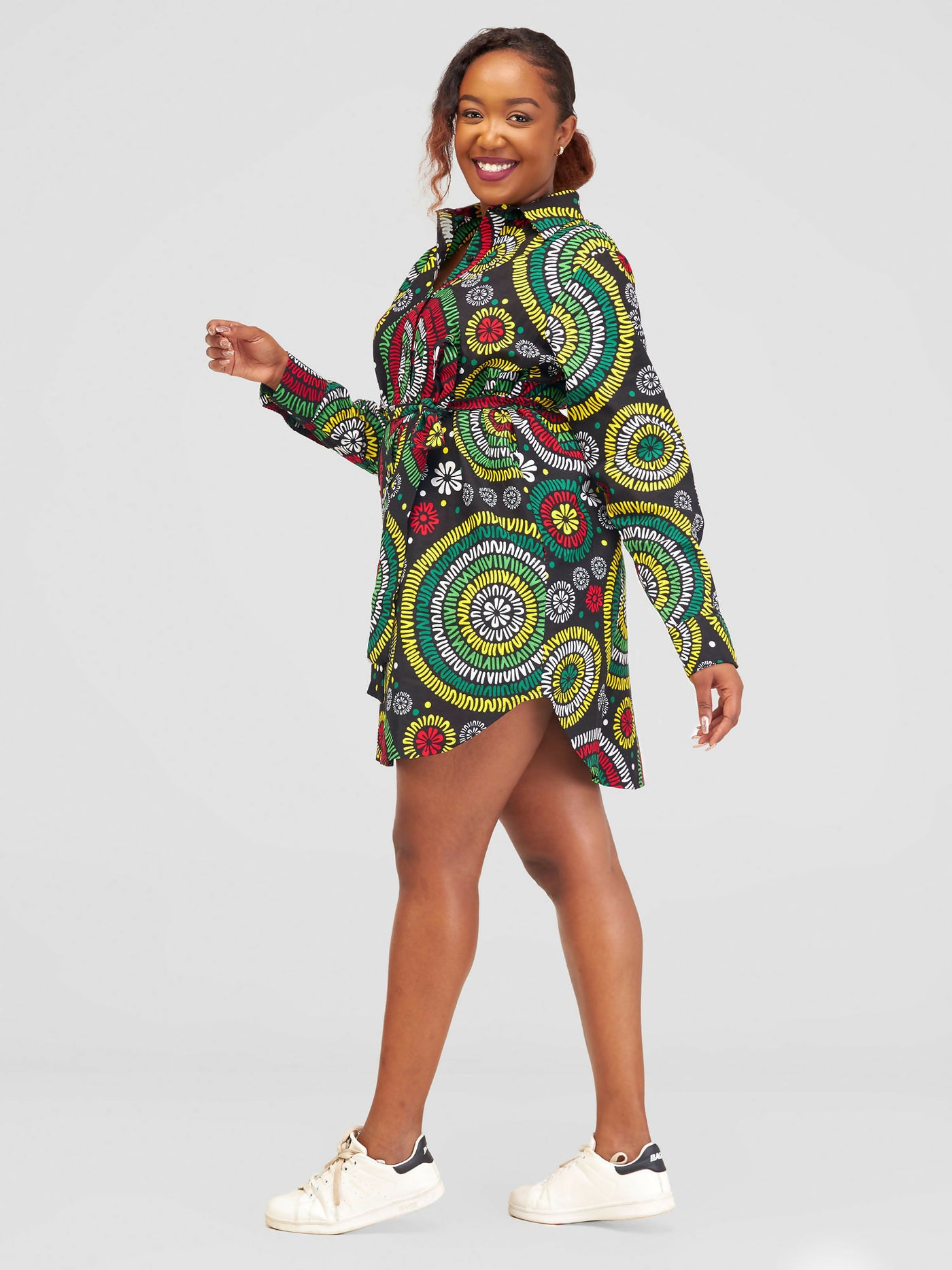 Izulu Raha 2 Dress - Green Print - Shopzetu