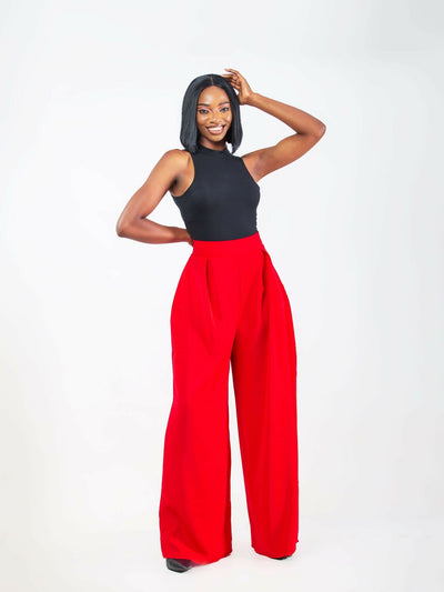 Da’Joy Fashions Ke Nova Pant - Red - Shopzetu