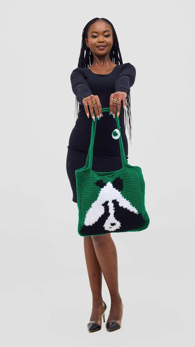 Brilliant Crotchet Tote Bag - Green - Shopzetu