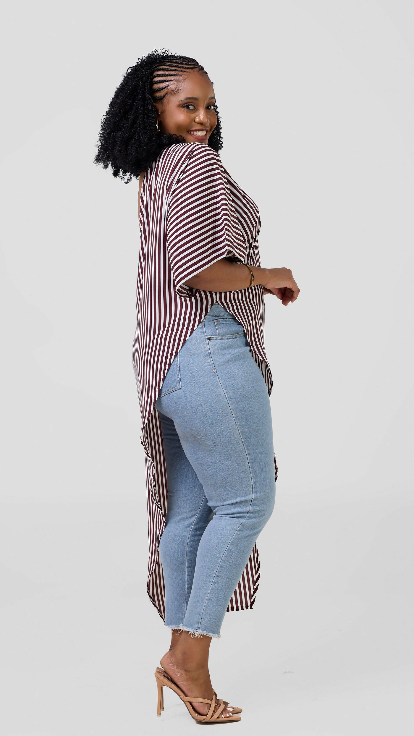 Pure Buxom One-Sided Longline Top - Maroon