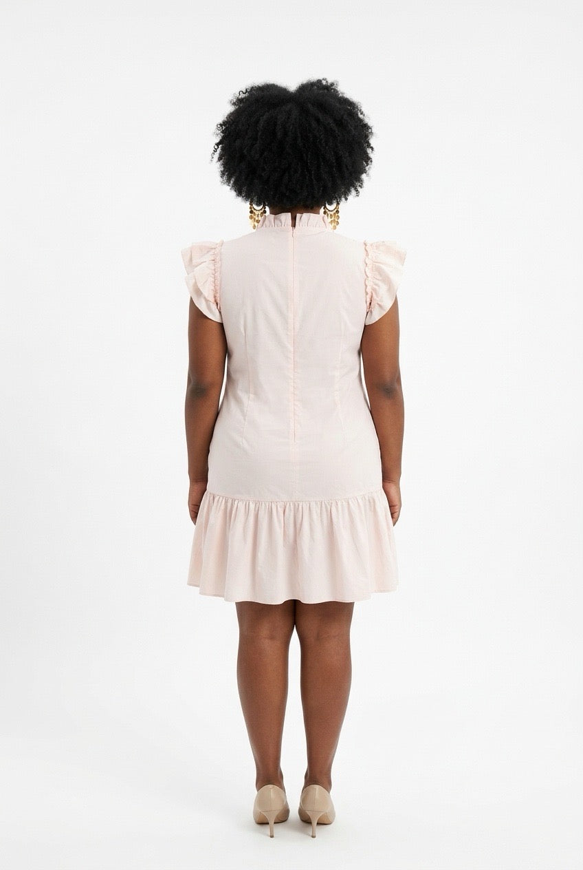 Stylish Sisters Shift Dress - Soft Pink