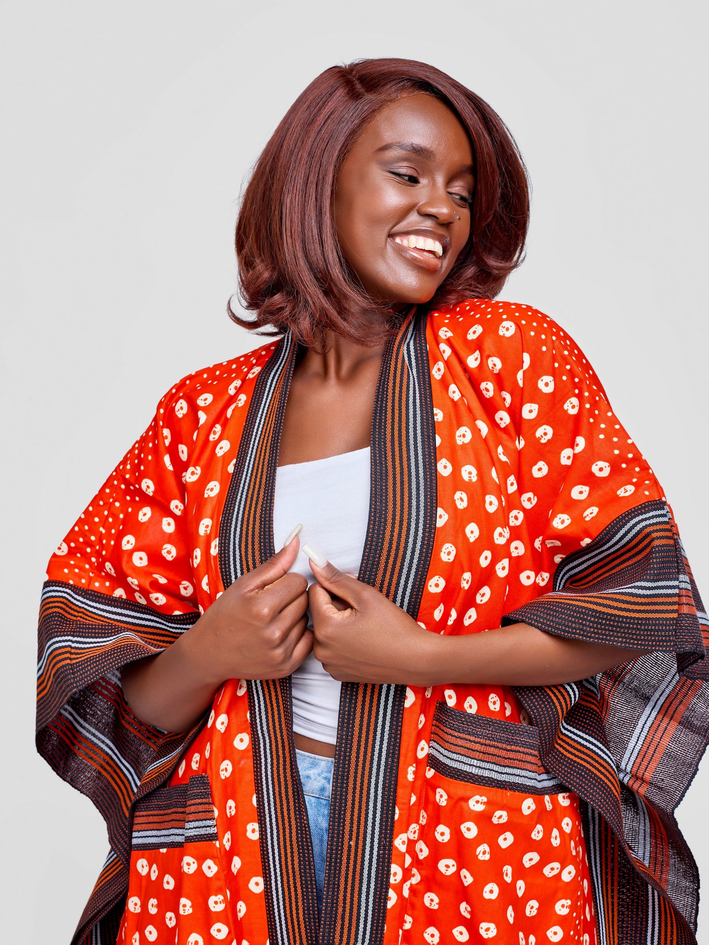 Tuli Zinthle Kimono - Red / White