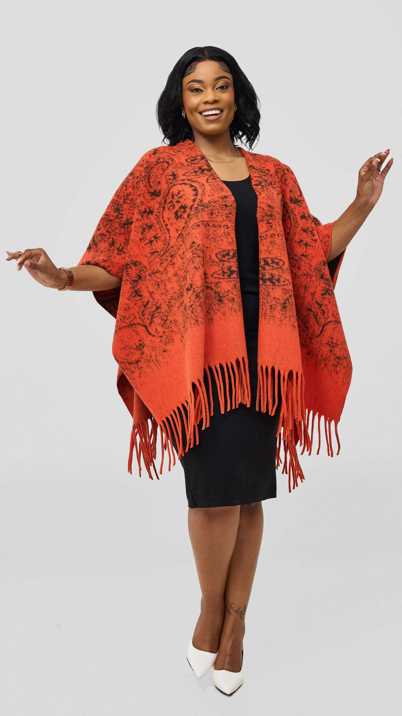 Afrodame Heavy Poncho - Orange