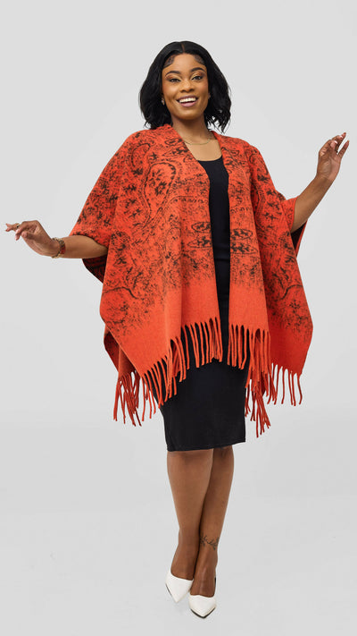 Afrodame Heavy Poncho - Orange