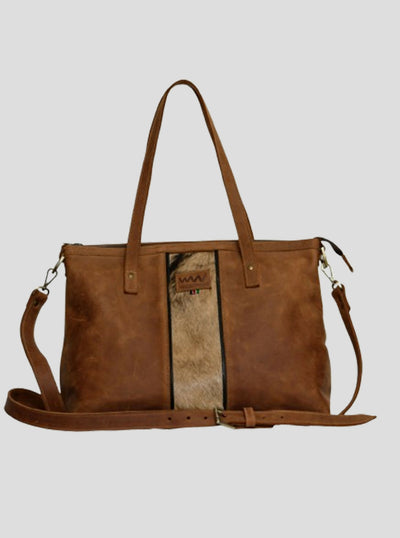 Wazawazi Amina Midi Handbag - Brown - Shopzetu