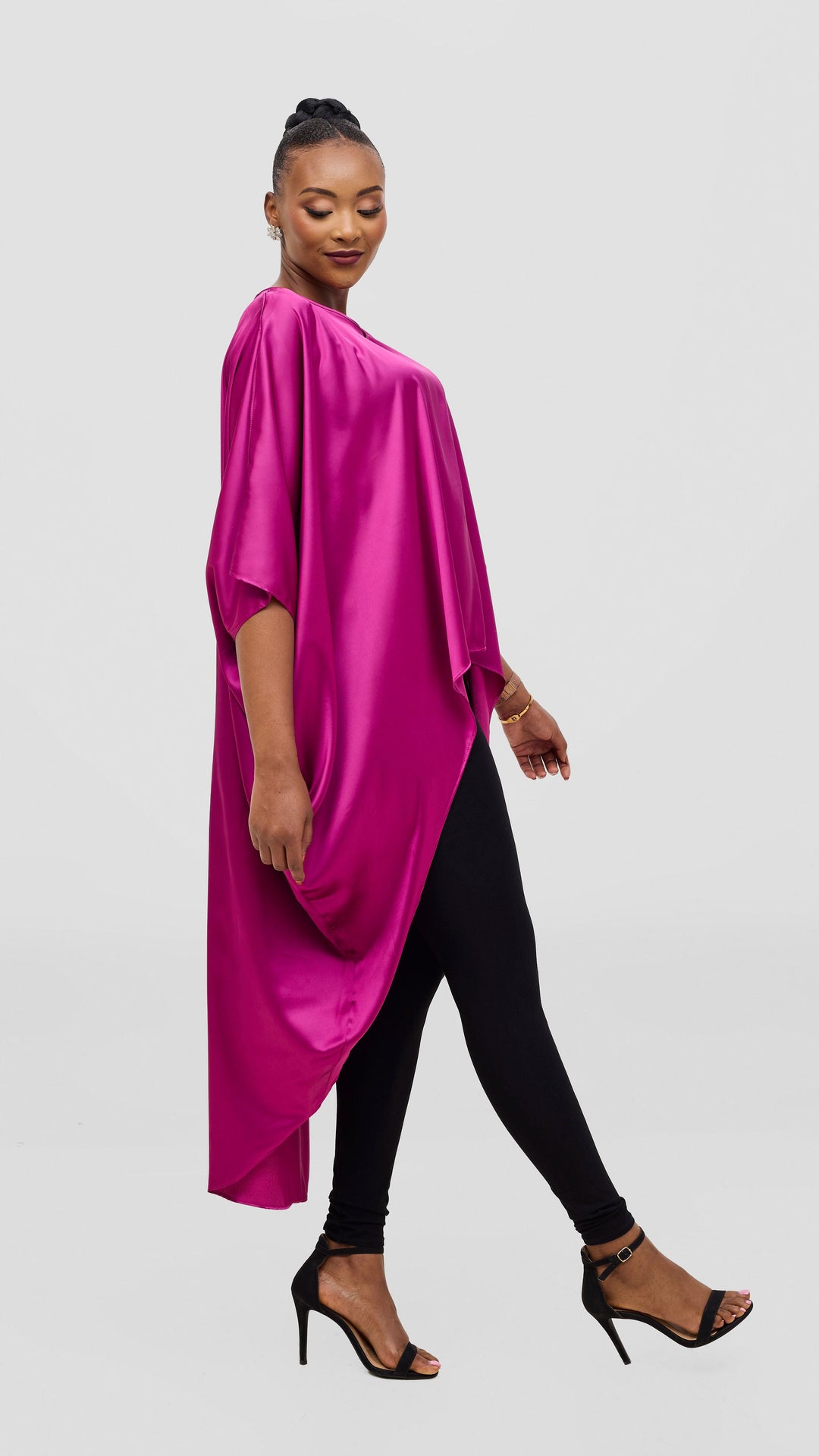 Vivo Hanabi Satin High Low Top - Fuschia